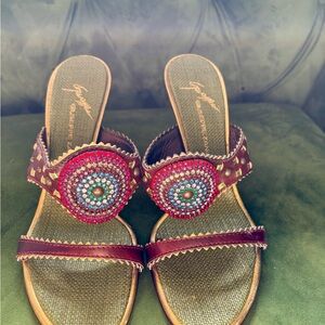 Giuseppe Zanotti Unique Sandals w/ Multicolor crystals.